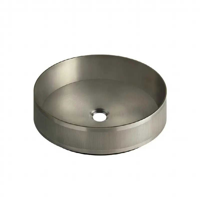 Counter washbasin in stailess steel RIGATO, without overflow waste. It can be combined with waste 54597.
