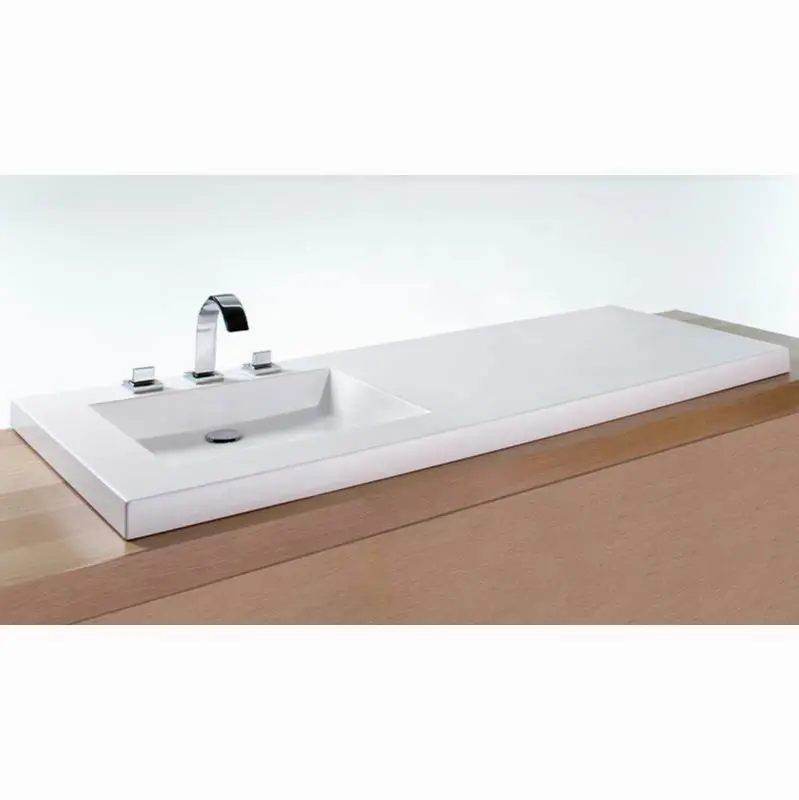 Lav - Cube - 60 X 22 X 2 - Left - Mb o/f - 1 Hole - White True High Gloss