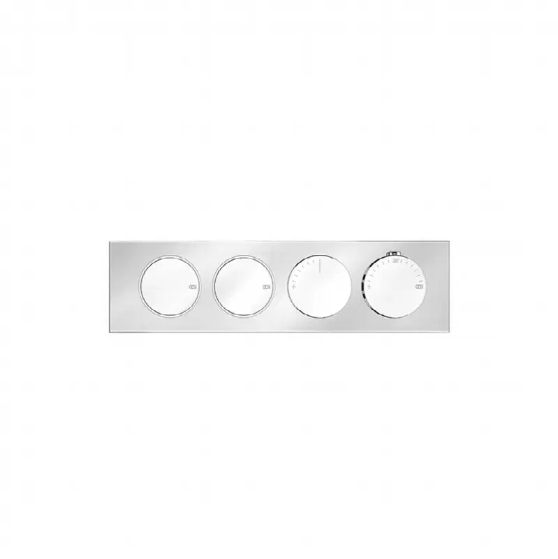 TRIM PARTS ONLY External parts for thermostatic mixer for two functions, with push-button on/off control