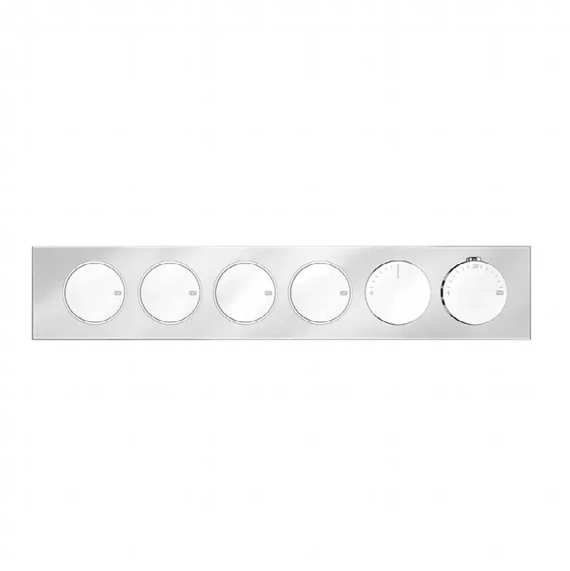 TRIM PARTS ONLY External parts for thermostatic mixer for four functions, with push-button on/off control