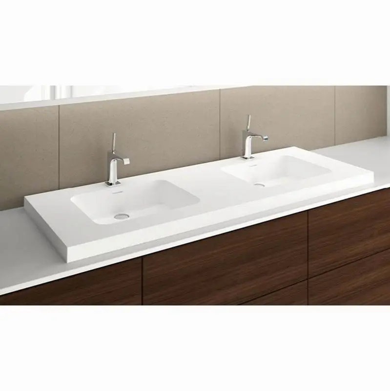 Lav - Deco - 60 X 22 X 2 - Pc O/F - 1 Hole Per Drain - White Matte