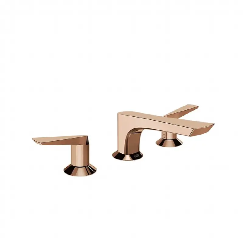 Widespread washbasin mixer without pop-up assembly