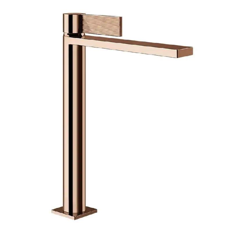 Tall single lever washbasin with Stop&Go assembly. RIGATO