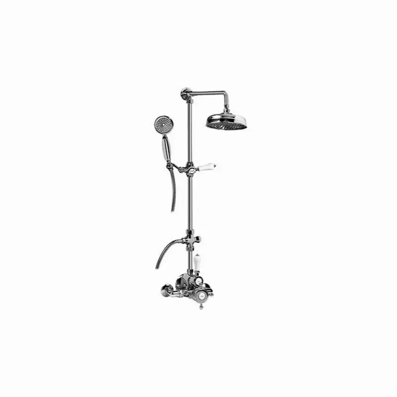 Adley Traditional Exposed Thermostatic Tub and Shower System - w/Metal Handshower Handle
