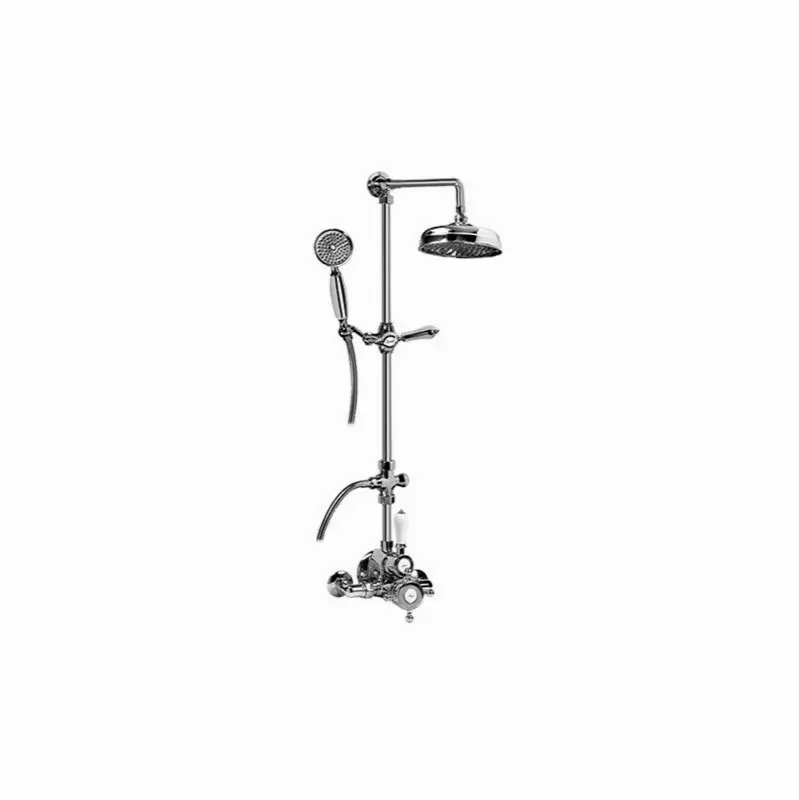 Adley Traditional Exposed Thermostatic Tub and Shower System - w/Metal Handshower Handle