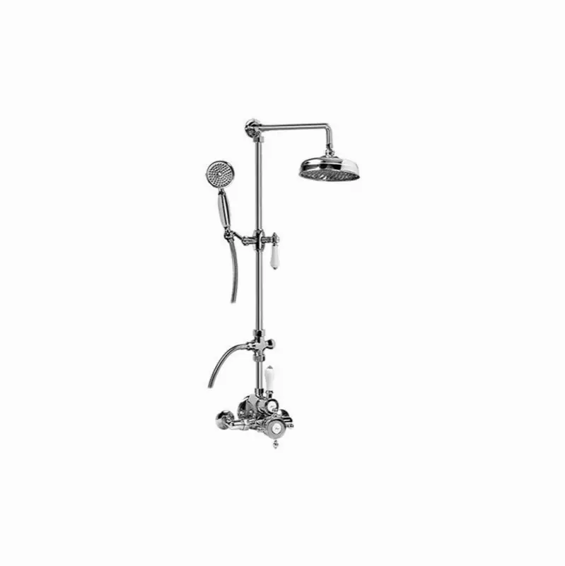 Adley Traditional Exposed Thermostatic Tub and Shower System - w/Metal Handshower Handle