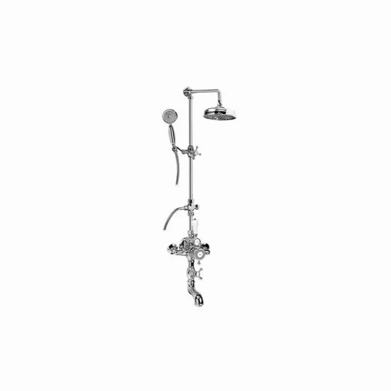 Adley Traditional Exposed Thermostatic Tub and Shower System - w/Metal Handshower Handle