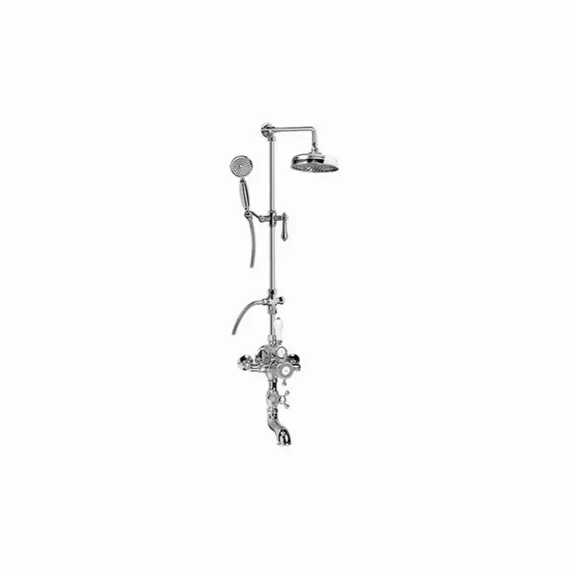 Adley Traditional Exposed Thermostatic Tub and Shower System - w/Metal Handshower Handle