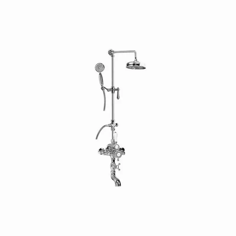 Adley Exposed Thermostatic Tub and Shower System - w/Metal Handshower Handle