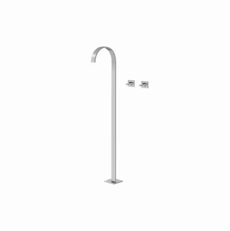 Sade Floor-Mounted Vessel Filler w/Wall-Mounted Handles