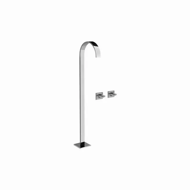Sade Floor-Mounted Tub Filler w/Wall-Mounted Handles