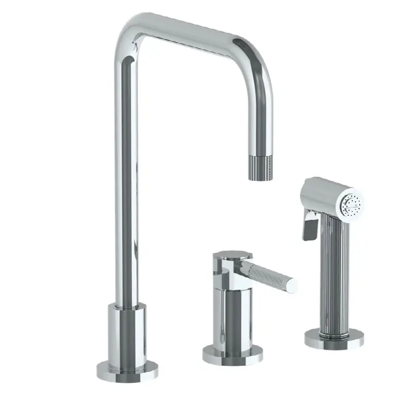 Deck Mounted 3 Hole Kitchen Set - Includes Side Spray