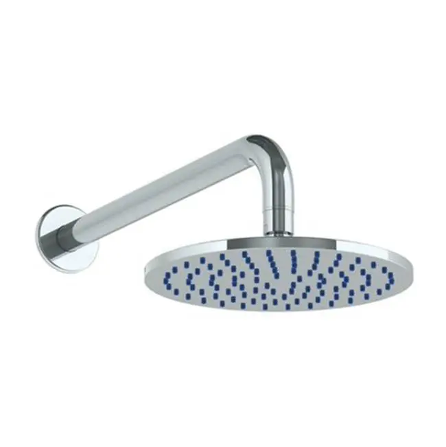 Wall Mounted Showerhead, 8" dia with 14" Arm and Flange