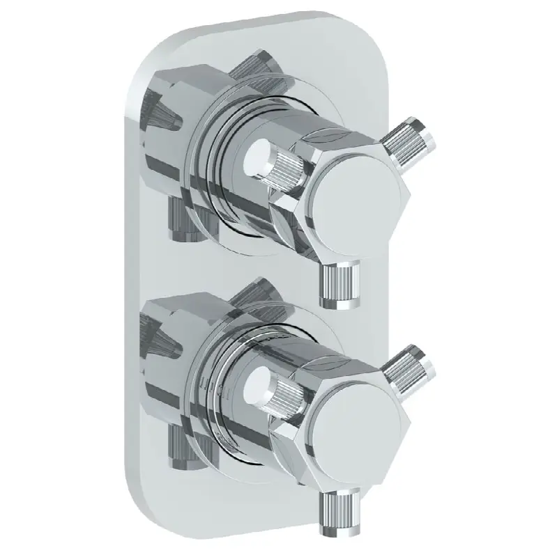 Wall Mounted Mini Thermostatic Shower Trim with built-in control, 3 1/2"
