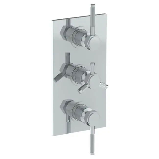 Wall Mounted Thermostatic Shower Trim with 2 built-in controls, 6 1/4" x 12"
