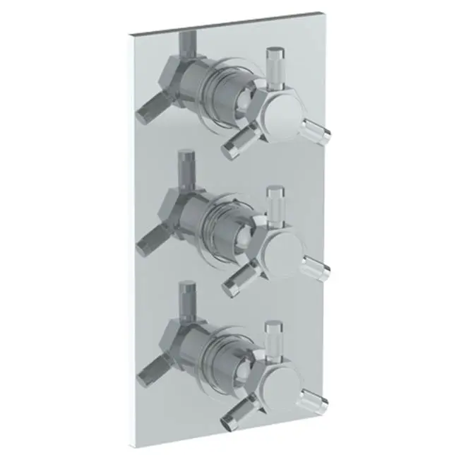 Wall Mounted Thermostatic Shower Trim with 2 built-in controls, 6 1/4" x 12"