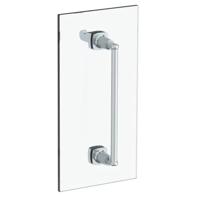 H-Line 24" shower door pull with knob/ glass mount towel bar with hook