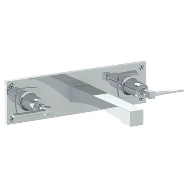 Wall Mounted 3 Hole Lavatory Set with 7 5/8" CTC Spout and Wall Plate