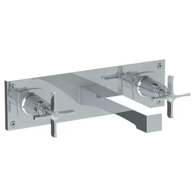 Wall Mounted 3 Hole Lavatory Set with 7 5/8" CTC Spout and Wall Plate