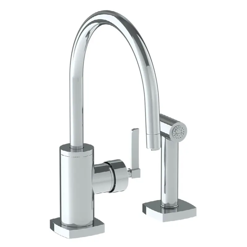 Deck Mounted 2 Hole Kitchen Set - Includes Side Spray. Mixing Valve