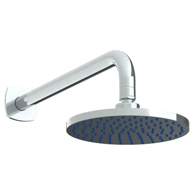 Wall Mounted Showerhead, 8" dia with 14" Arm and Flange