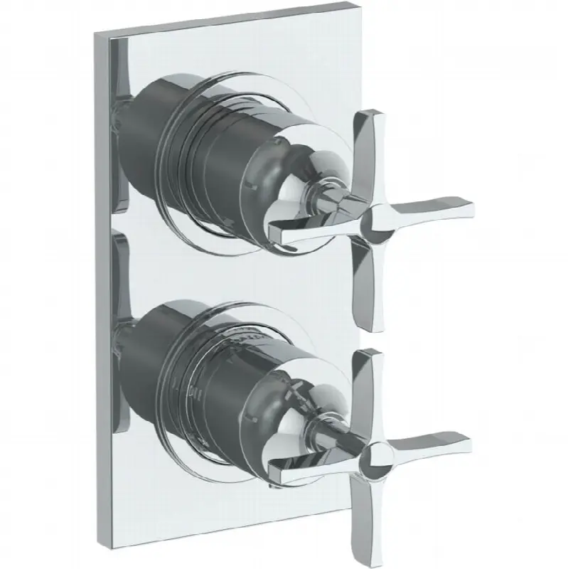 Wall Mounted Mini Thermostatic Shower Trim with built-in control, 3 1/2"