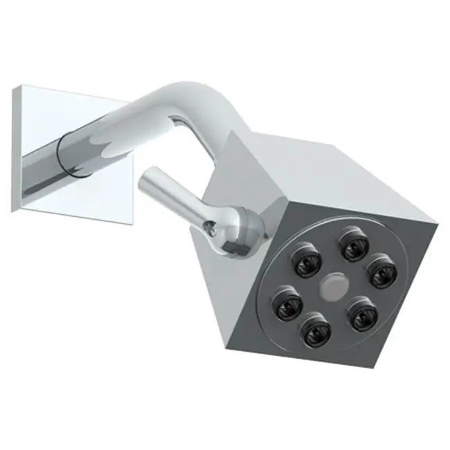 Wall Mounted Showerhead, 2-3/4" sq with 6-1/4" Arm and Flange