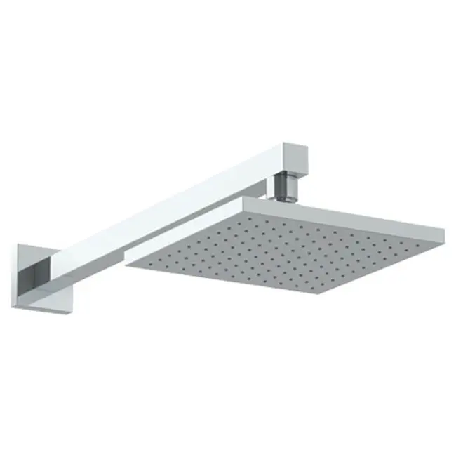 Wall Mounted Showerhead, 7-7/8" sq with 14-3/4" Arm and Flange