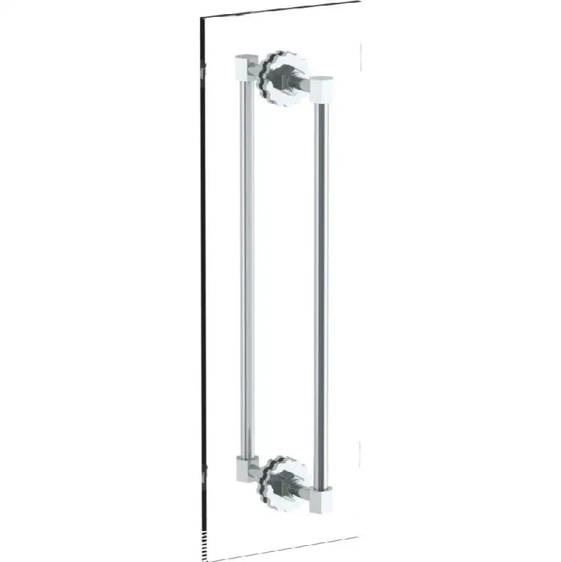 James 18" double shower door pull/ glass mount towel bar