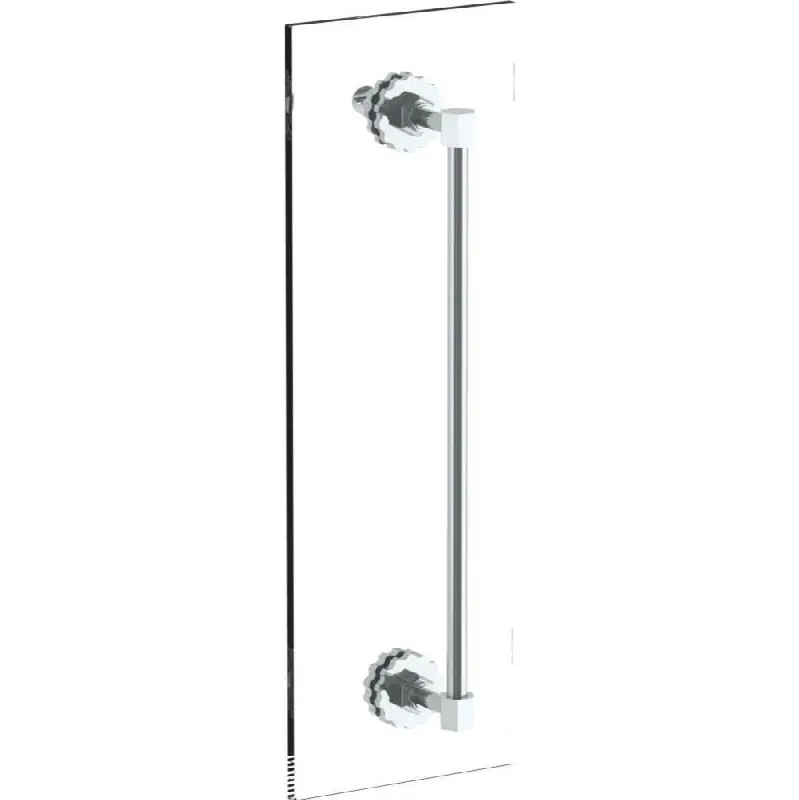 James 24" shower door pull with knob/ glass mount towel bar with hook