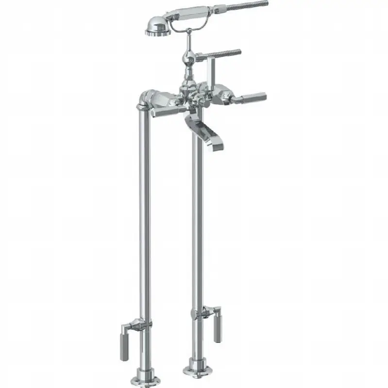 Floor Standing Bath Set with Hand Shower and Shut-Off Valves