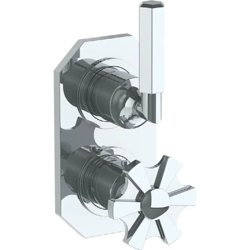 Wall Mounted Mini Thermostatic Shower Trim with built-in control, 3 1/2" x 6 1/4".