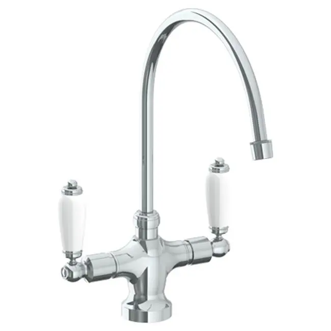 Deck Mounted 1 Hole Kitchen Faucet with 9 3/4" spout