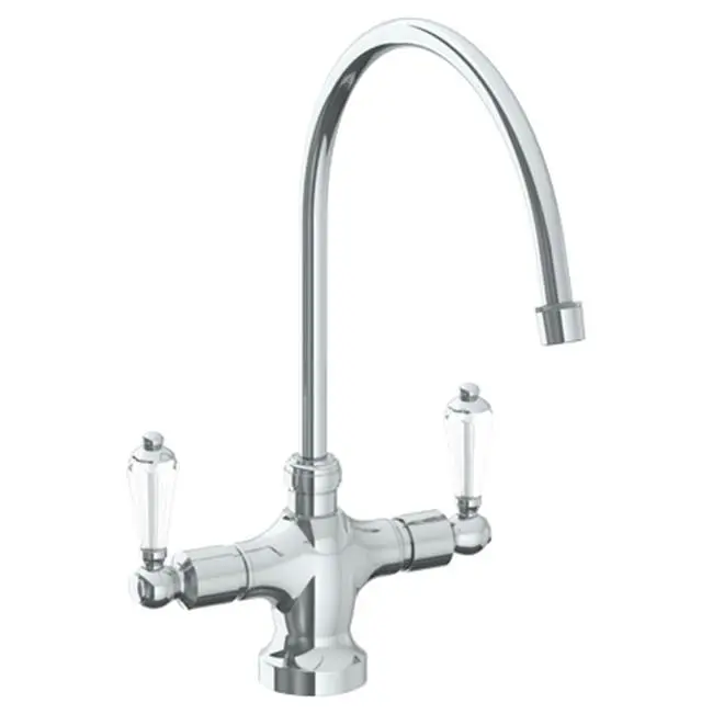 Deck Mounted 1 Hole Kitchen Faucet with 9 3/4" spout