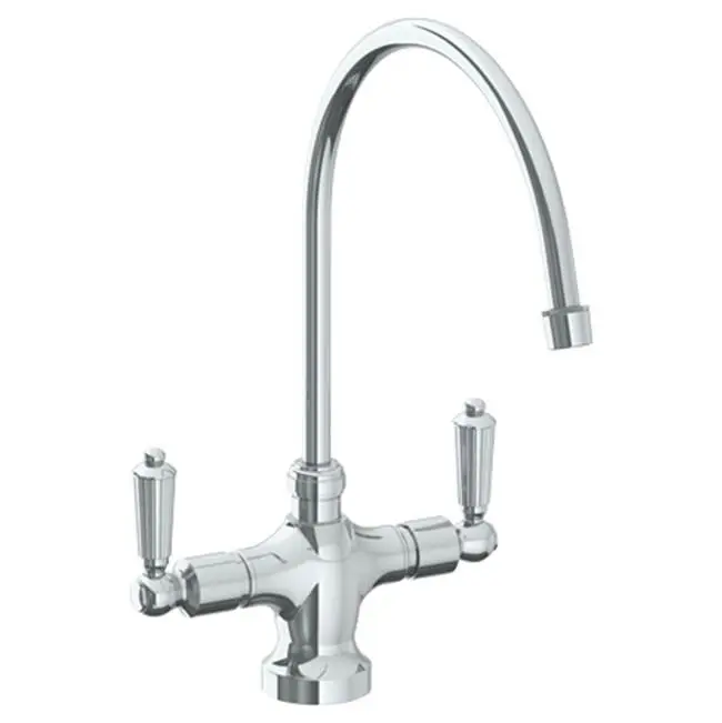 Deck Mounted 1 Hole Kitchen Faucet with 9 3/4" spout