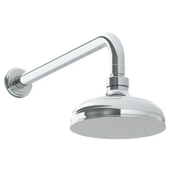 Wall Mounted Showerhead, 6"dia, with 14" Arm and Flange