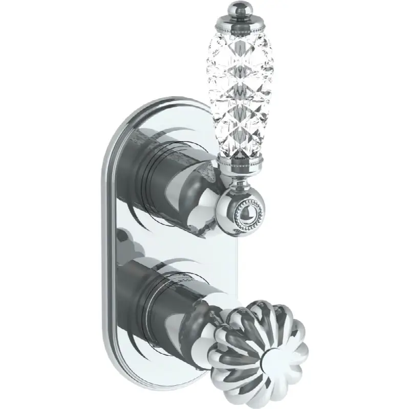 Wall Mounted Mini Thermostatic Shower Trim with built-in control, 3 1/2"
