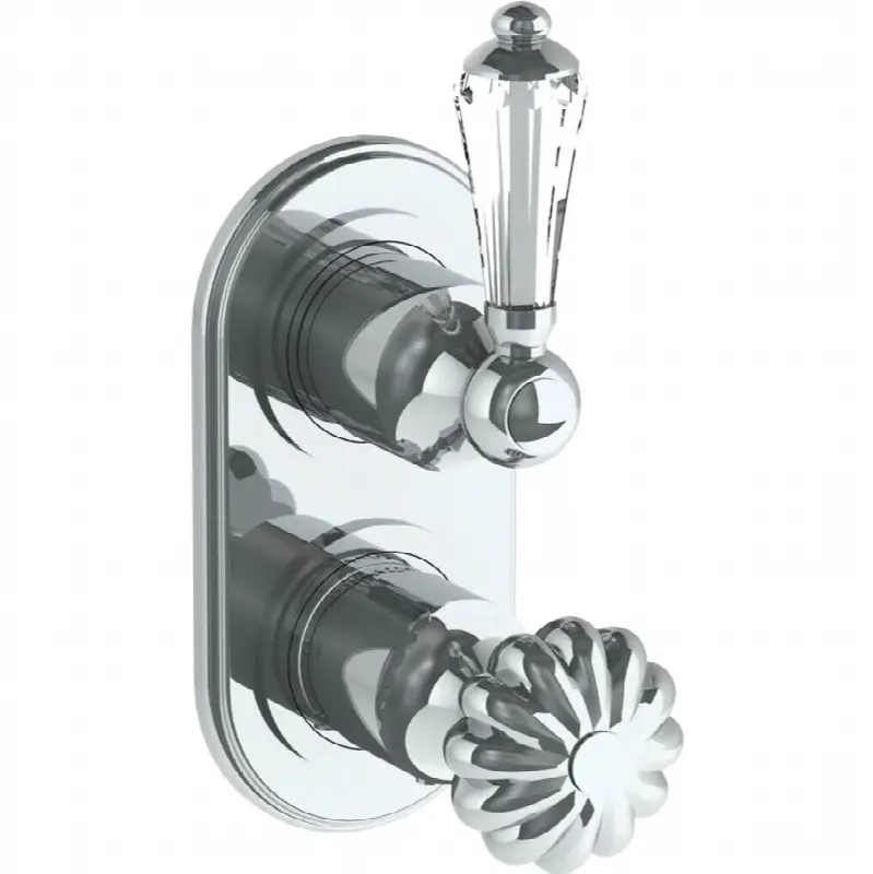 Wall Mounted Mini Thermostatic Shower Trim with built-in control, 3 1/2"