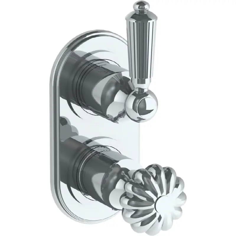 Wall Mounted Mini Thermostatic Shower Trim with built-in control, 3 1/2"