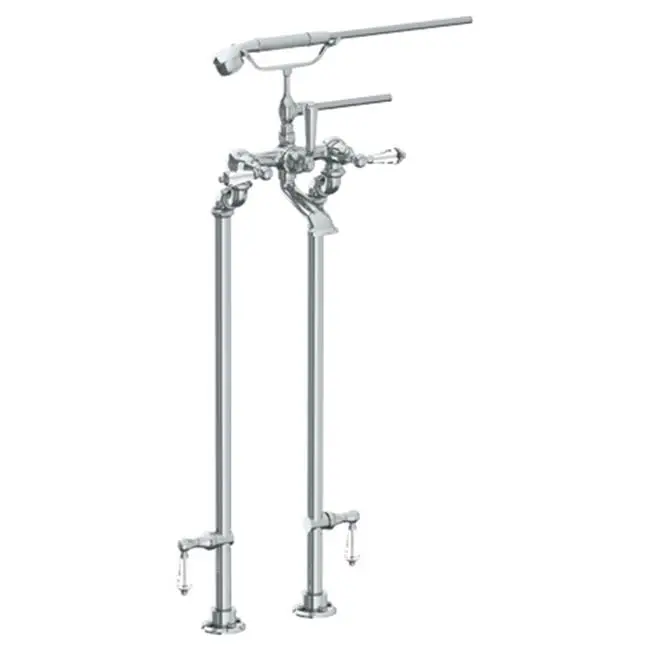 Floor Standing Bath Set with Hand Shower and Shut-Off Valves