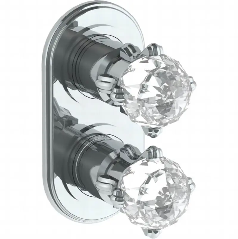 Wall Mounted Mini Thermostatic Shower Trim with built-in control, 3 1/2"