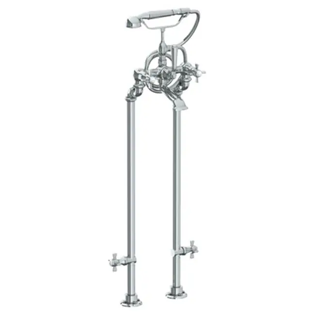 Floor Standing Bath Set with Hand Shower and Shut-Off Valves