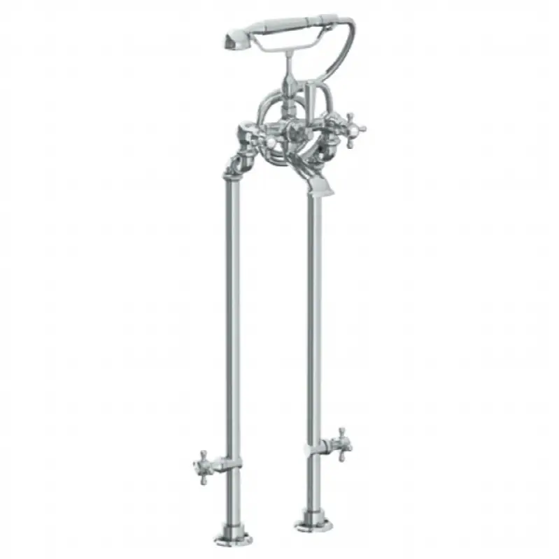 Floor Standing Bath Set with Hand Shower and Shut-Off Valves
