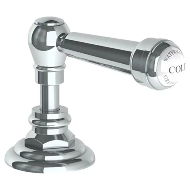 Trim For Deck Mounted Valve. Porcelain cross and lever buttons engraved "COLD"