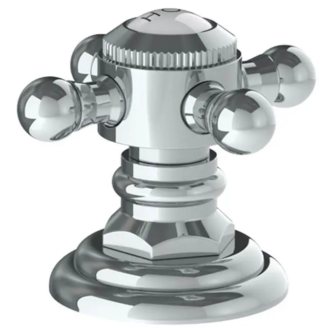 Trim For Deck Mounted Valve. Porcelain cross and lever buttons engraved "HOT