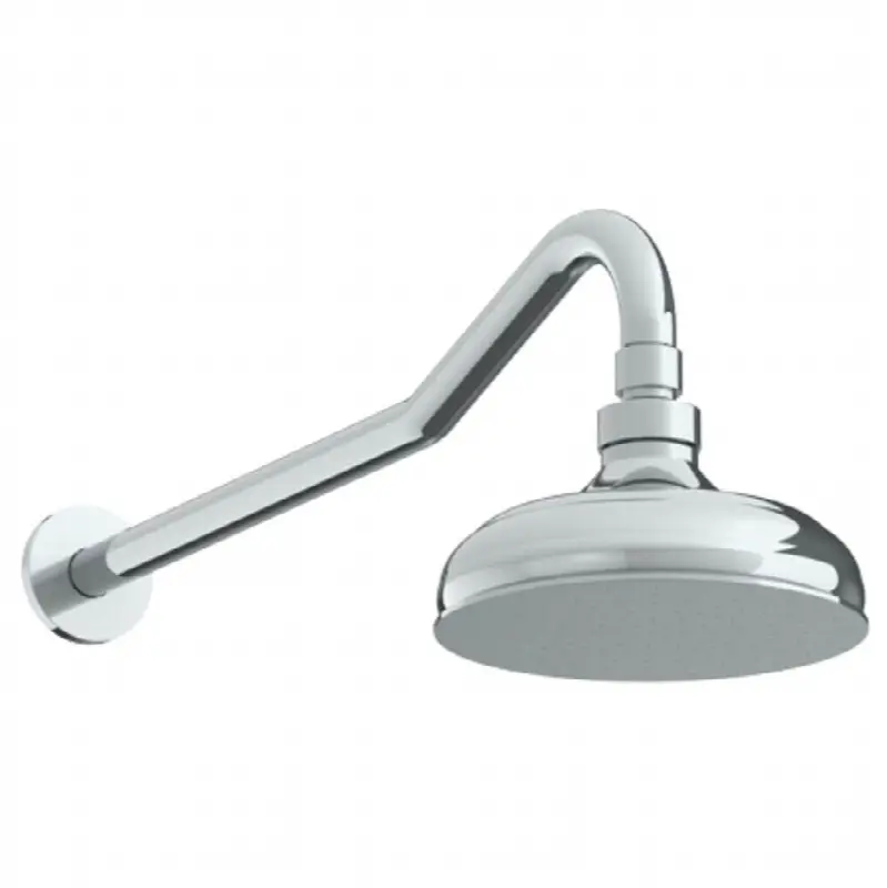 Wall Mounted Showerhead, 6" dia with 17-1/4" Arm and Flange