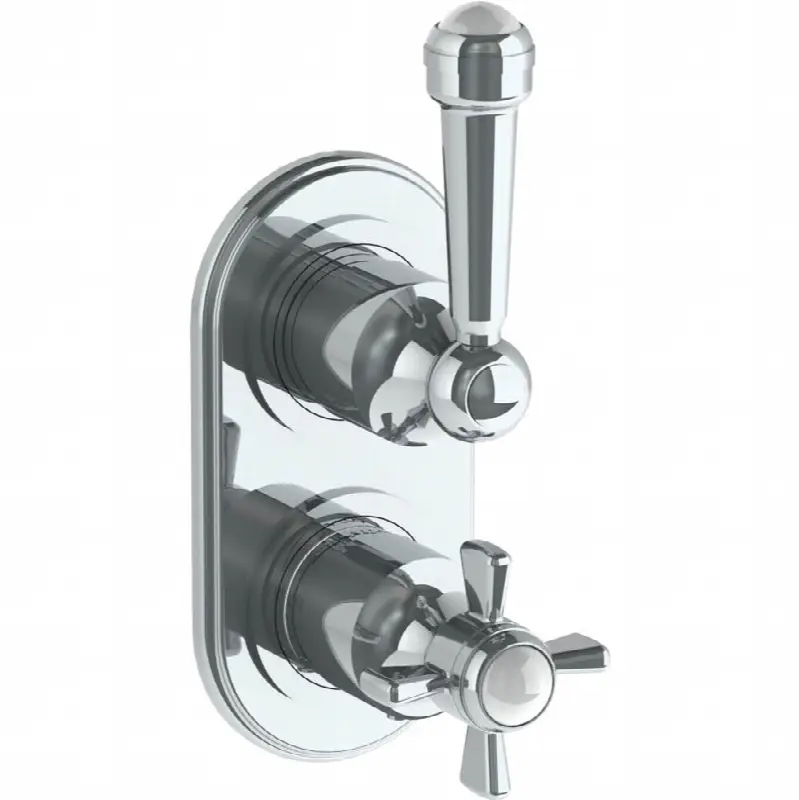 Wall Mounted Mini Thermostatic Shower Trim with built-in control, 3 1/2"