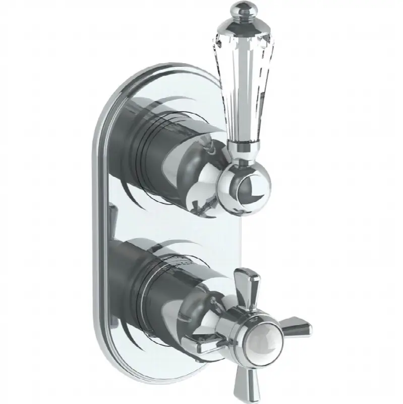 Wall Mounted Mini Thermostatic Shower Trim with built-in control, 3 1/2"