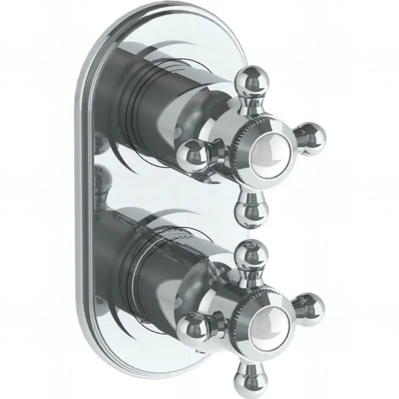 Wall Mounted Mini Thermostatic Shower Trim with built-in control, 3 1/2"