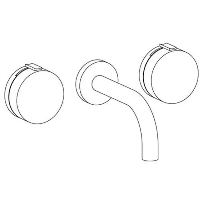 Wall Mounted 3 Hole Lavatory Set With 8 3/4" Spout